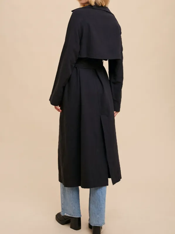 27 Long Line Double Breasted Trench Coat