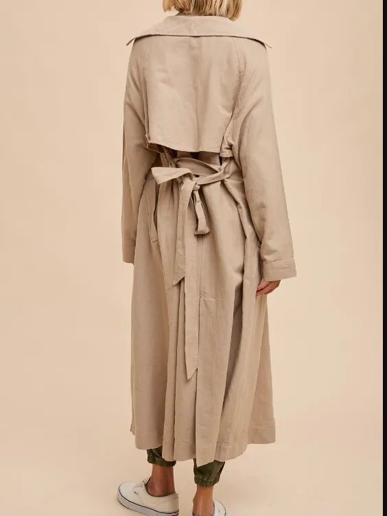 27 Long Line Double Breasted Trench Coat