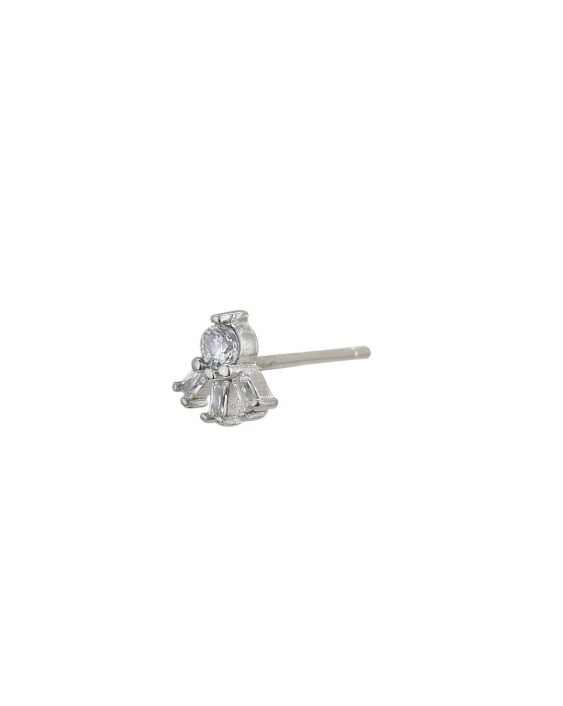 925 Sterling Silver Rhodium Plated with CZ Stud Earring for women