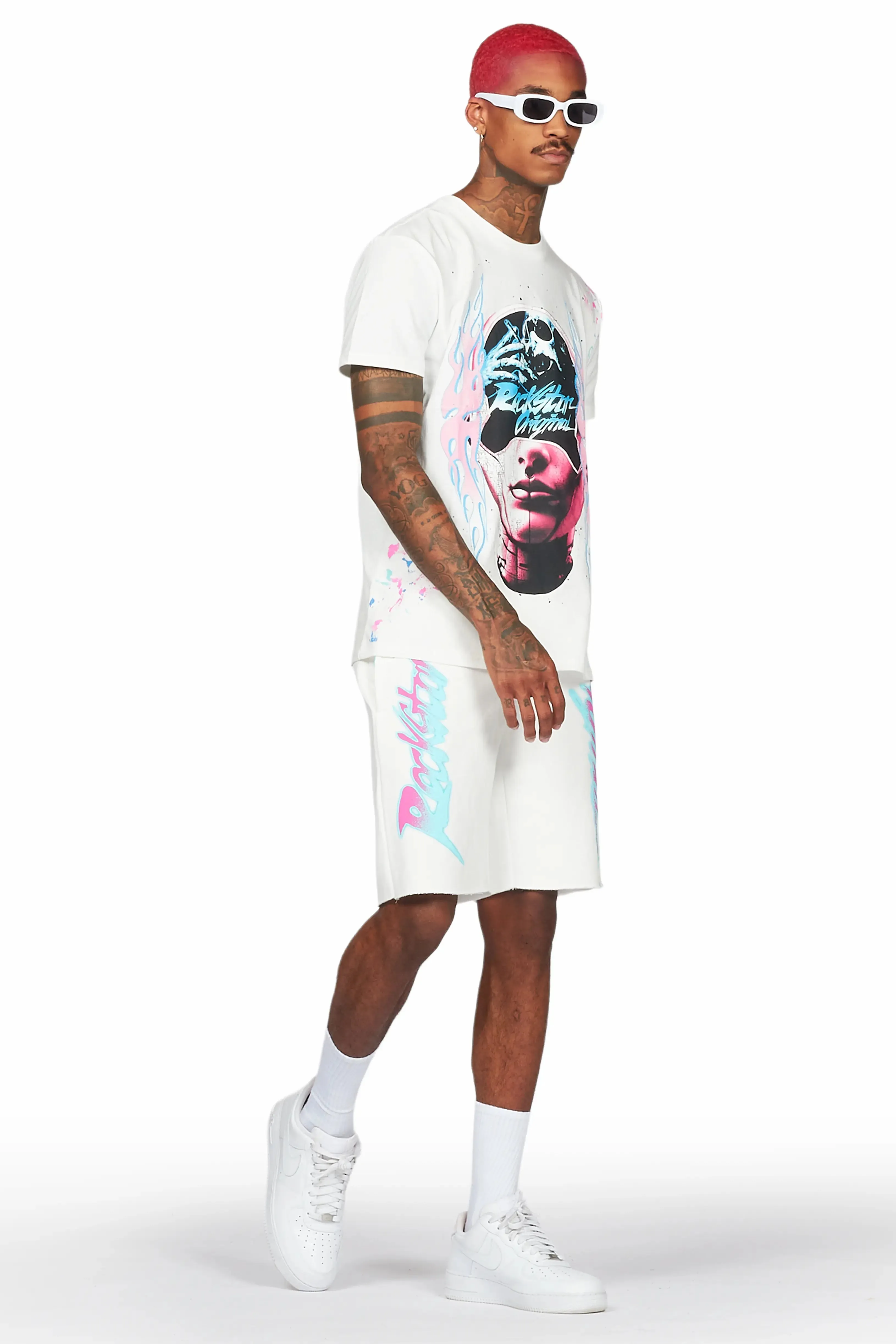 Adriaan White T-Shirt Short Set