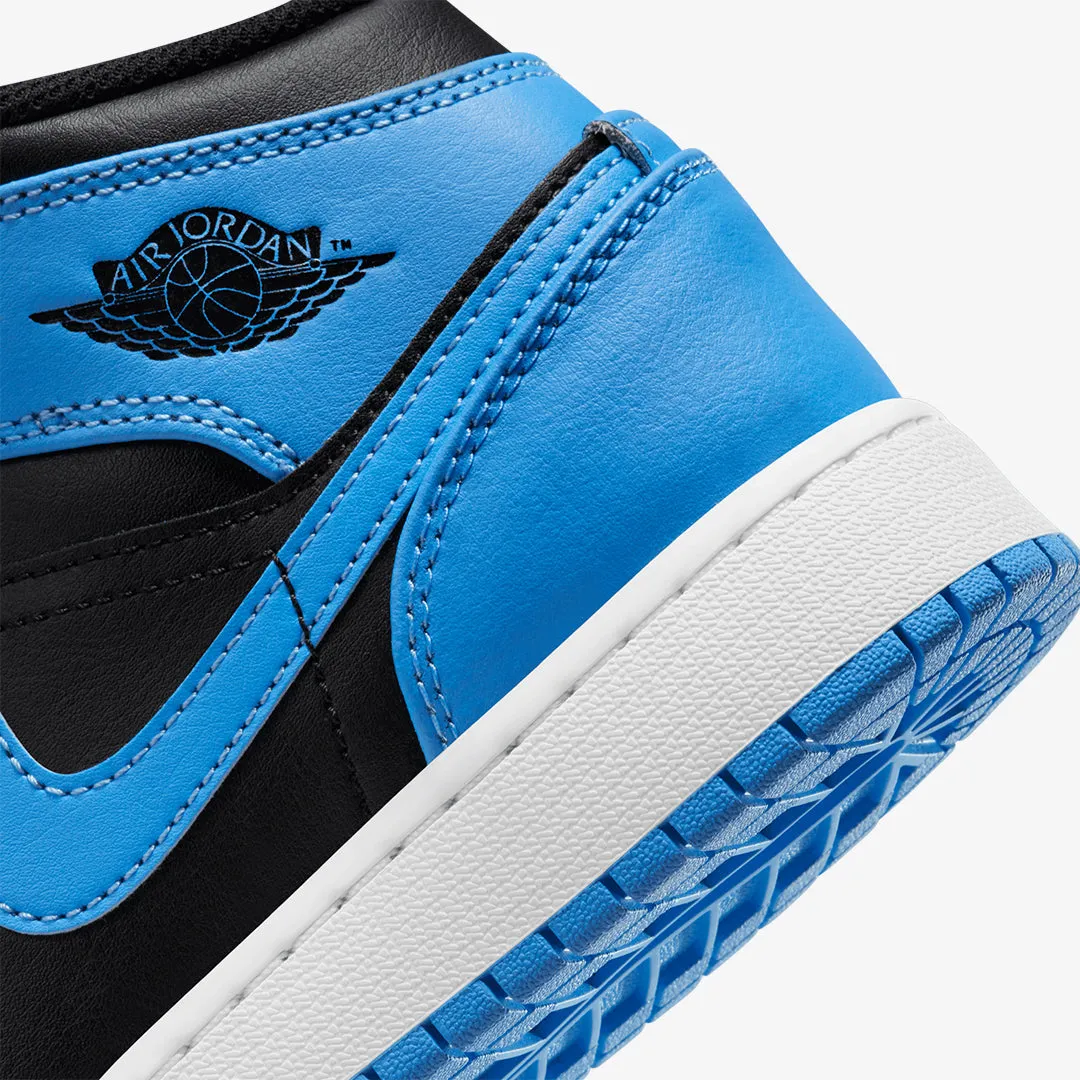 AIR JORDAN 1 MID 'UNIVERSITY BLUE/BLACK-WHITE'