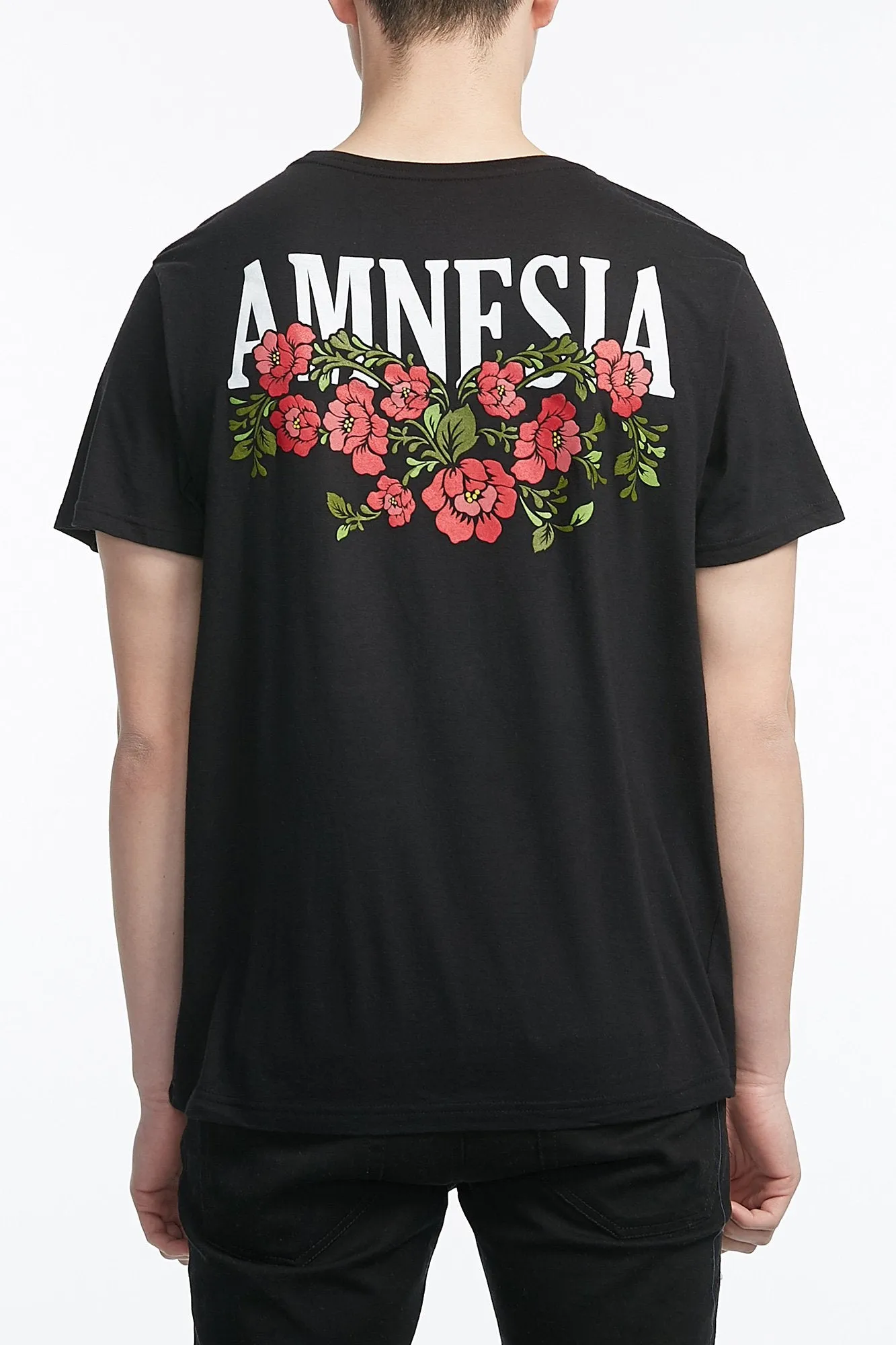 Amnesia Rose Back Print Short Sleeve Tee