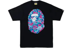 BAPE MARBLE CAMO BIG APE HEAD TEE BLACK