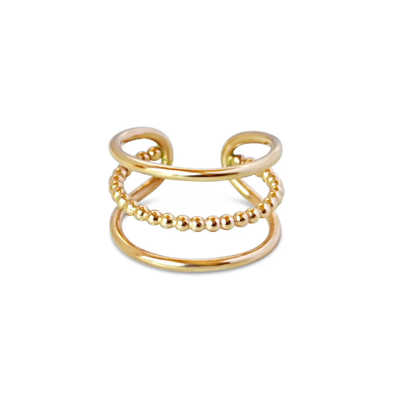 Bead Between the Lines Ring, Gold or Silver