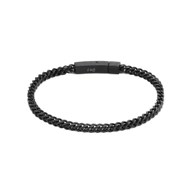 BG140B B.Tiff Black Anodized Franco Link Stainless Steel Bracelet