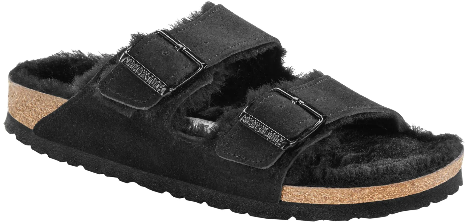 Birkenstock Arizona Suede Leather Shearling 752663 black