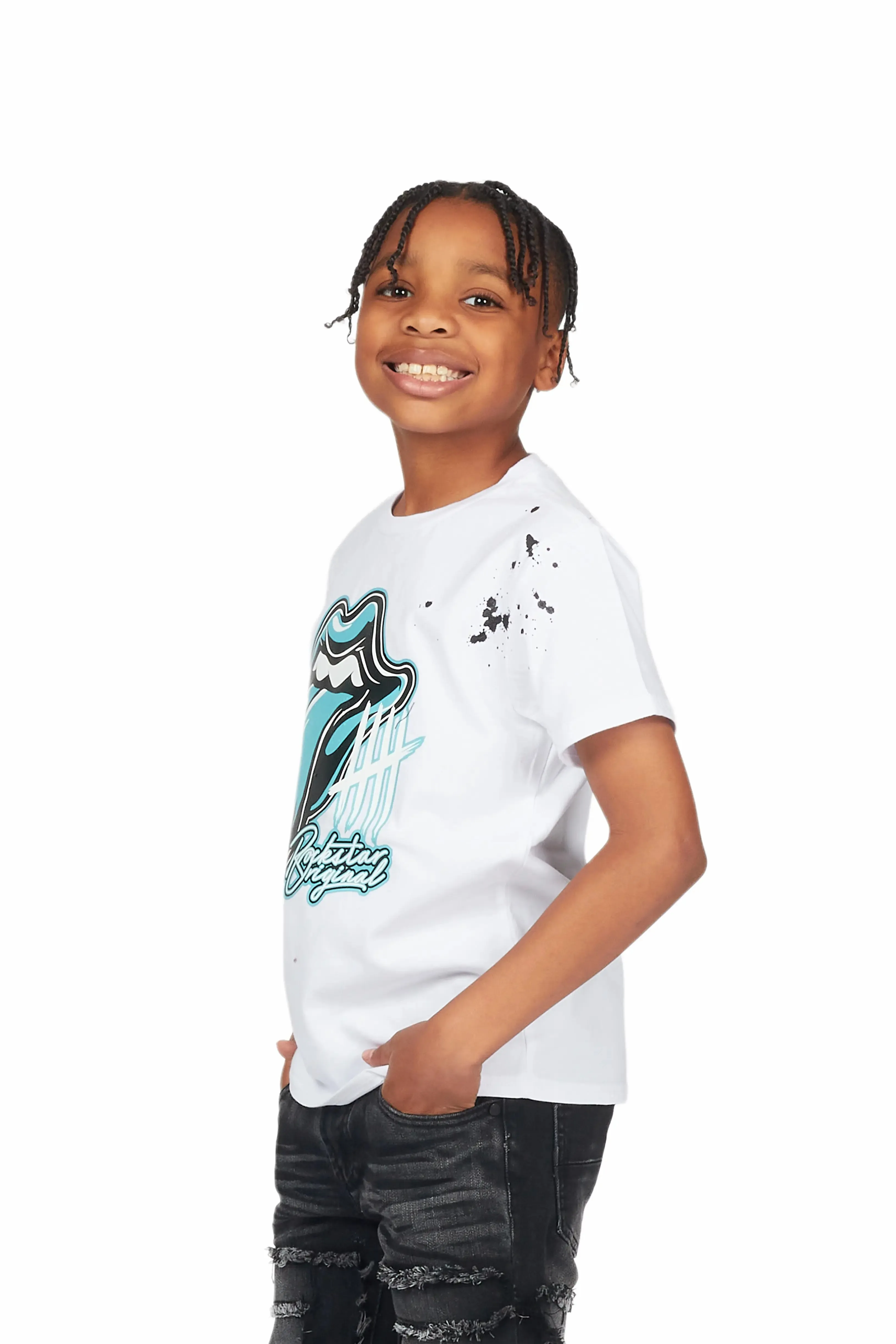 Boys Isaac White Graphic T-Shirt