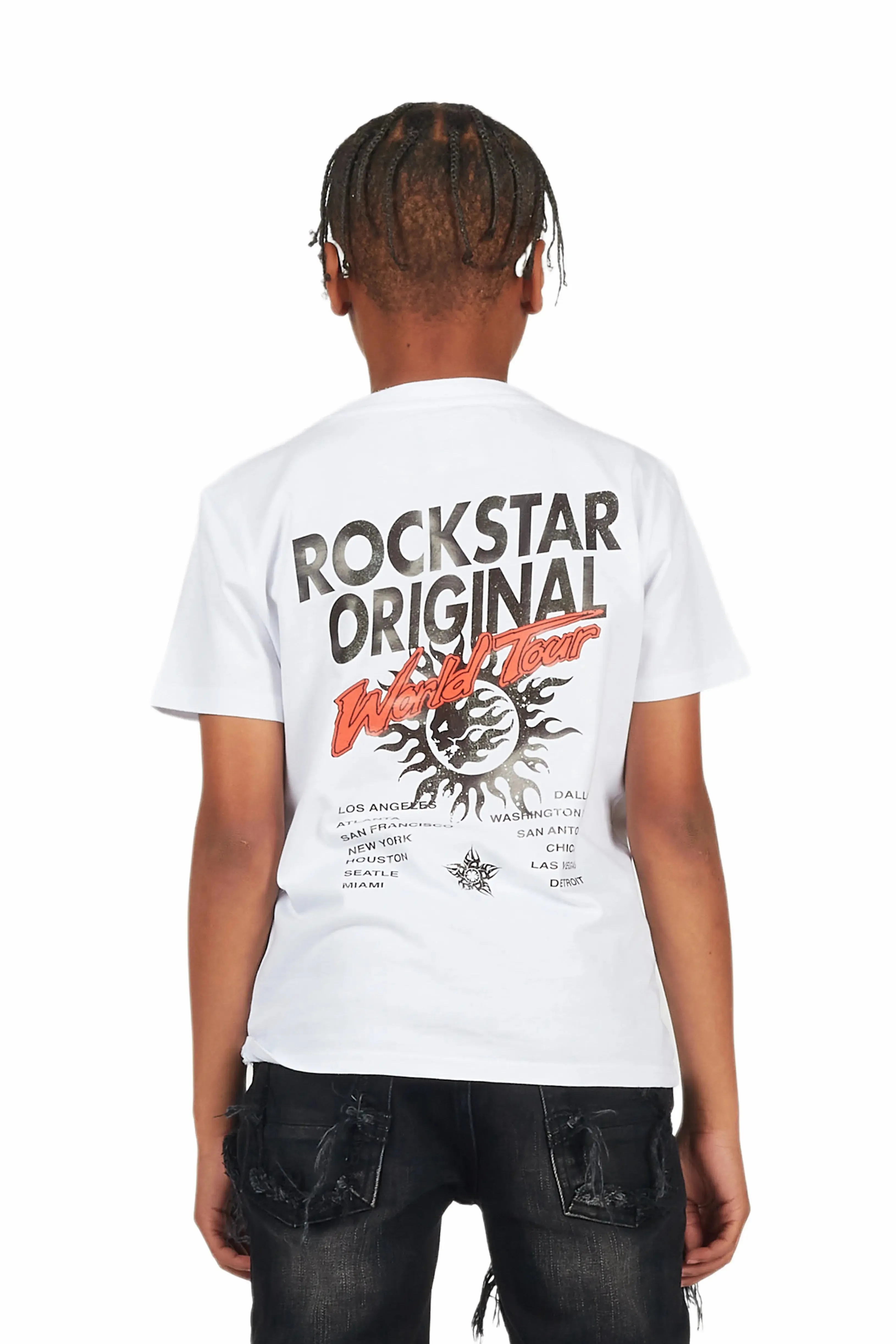 Boys Maliki White Graphic T-Shirt