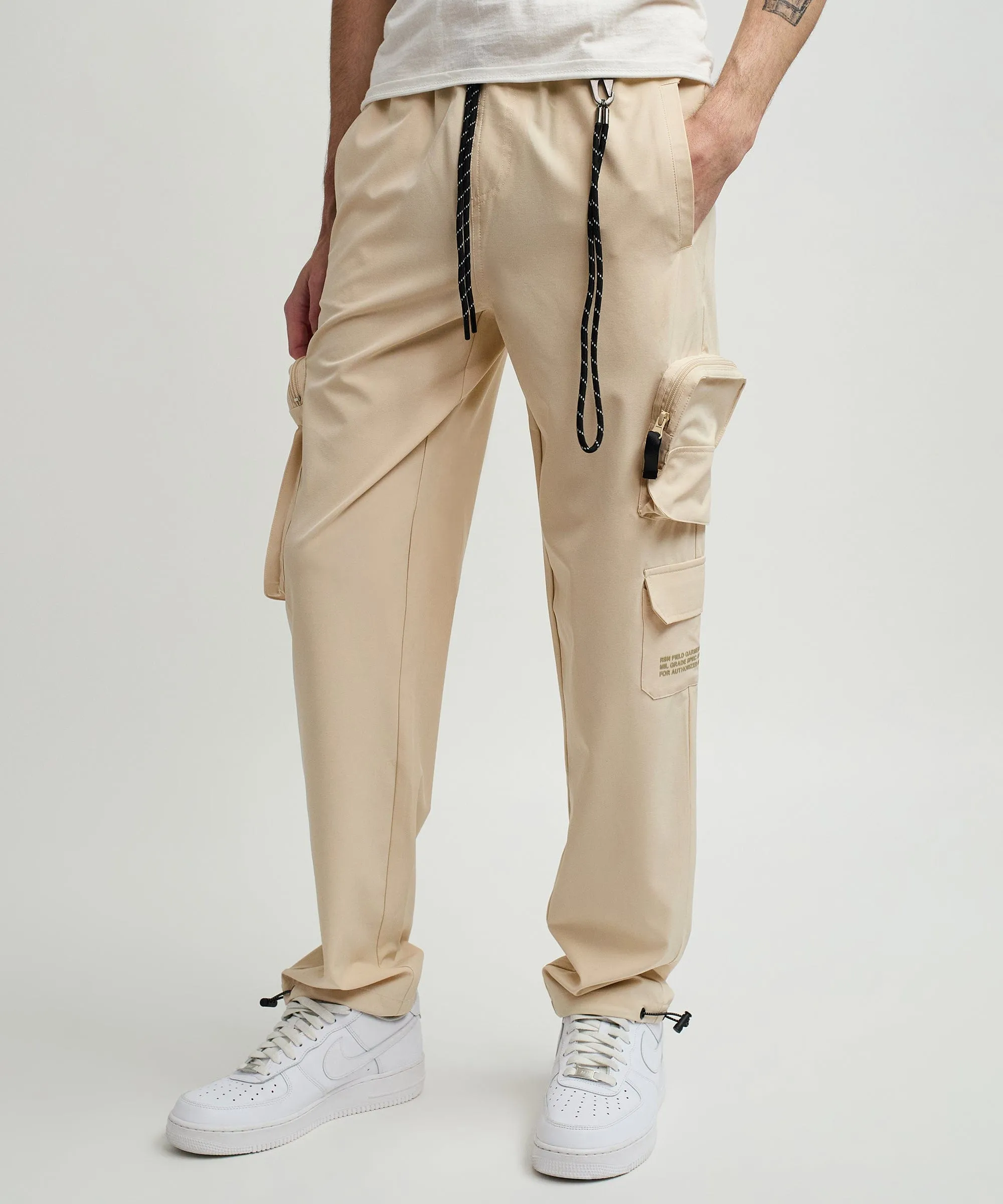 Bridges Utility Stretch Tech Nylon Cargo Pants - Cream