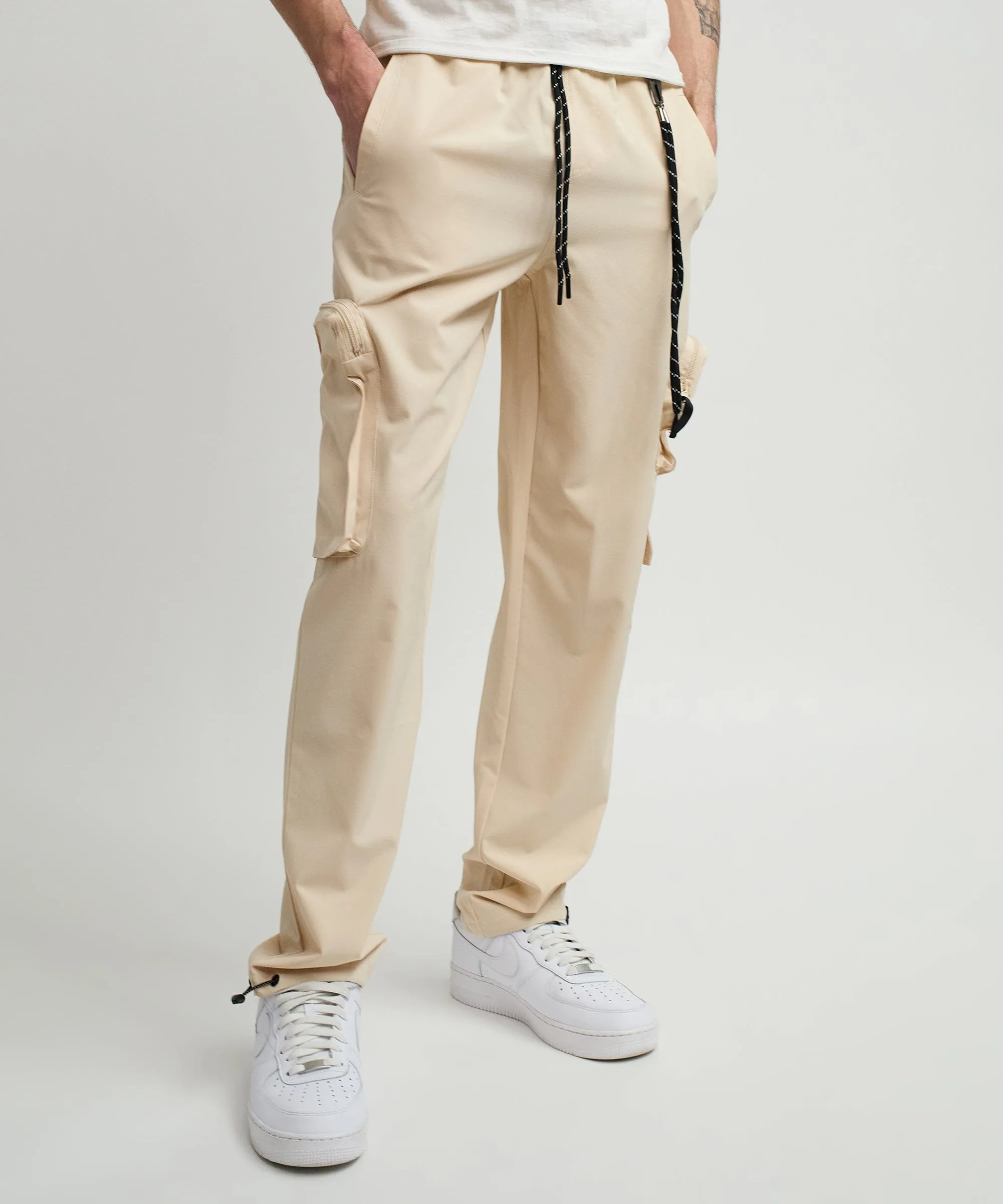 Bridges Utility Stretch Tech Nylon Cargo Pants - Cream