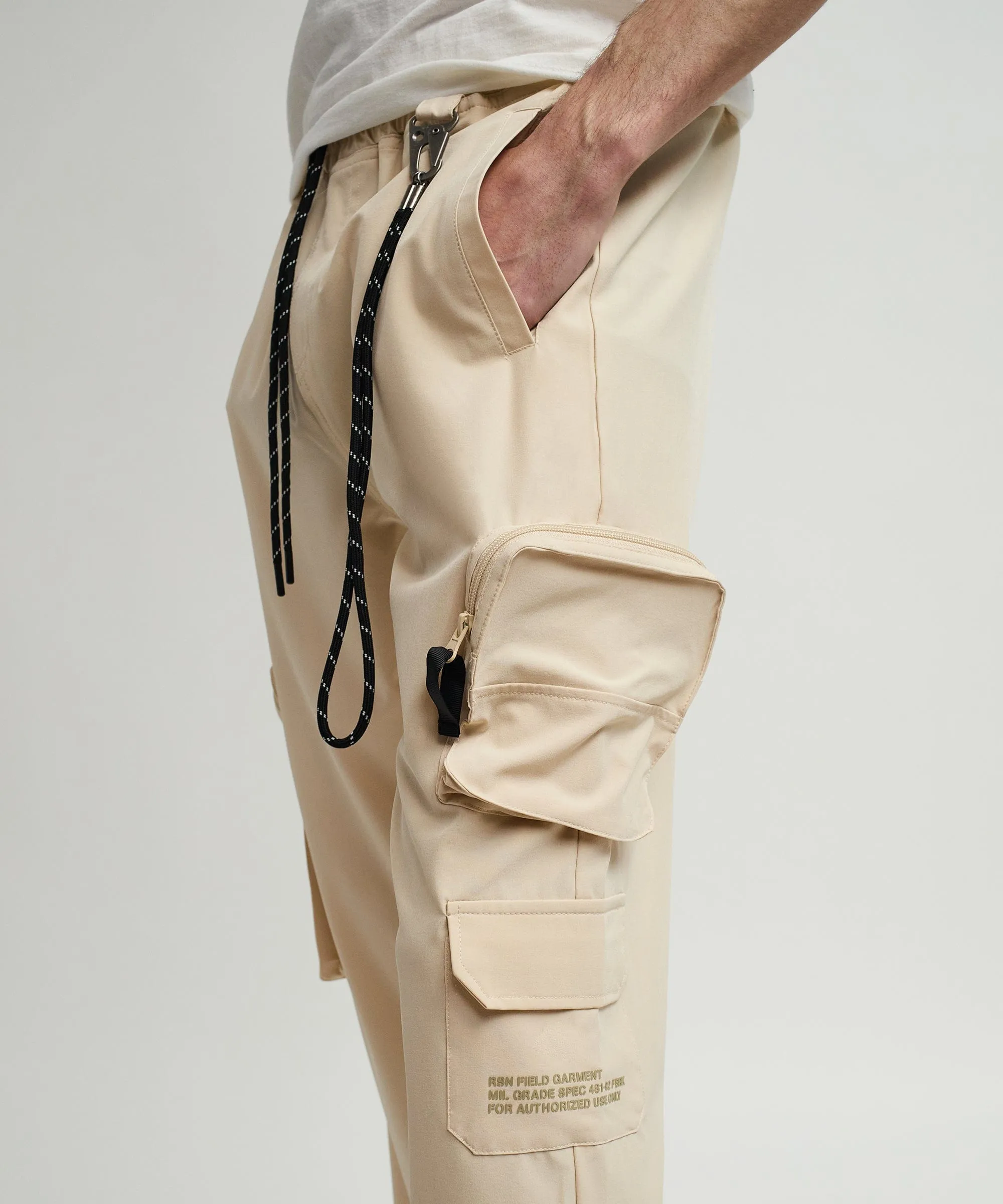 Bridges Utility Stretch Tech Nylon Cargo Pants - Cream