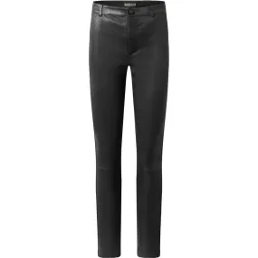 Caroline RW chino stretch leather pant / 14256 - Black (Nero)