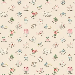 Fabric FAVORITE THINGS NATURAL by Elea Lutz from the My Favorite Things Collection for Poppie Cotton, # FT23700