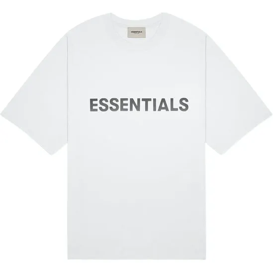 FEAR OF GOD ESSENTIALS 3D Silicon Applique Boxy T-Shirt White