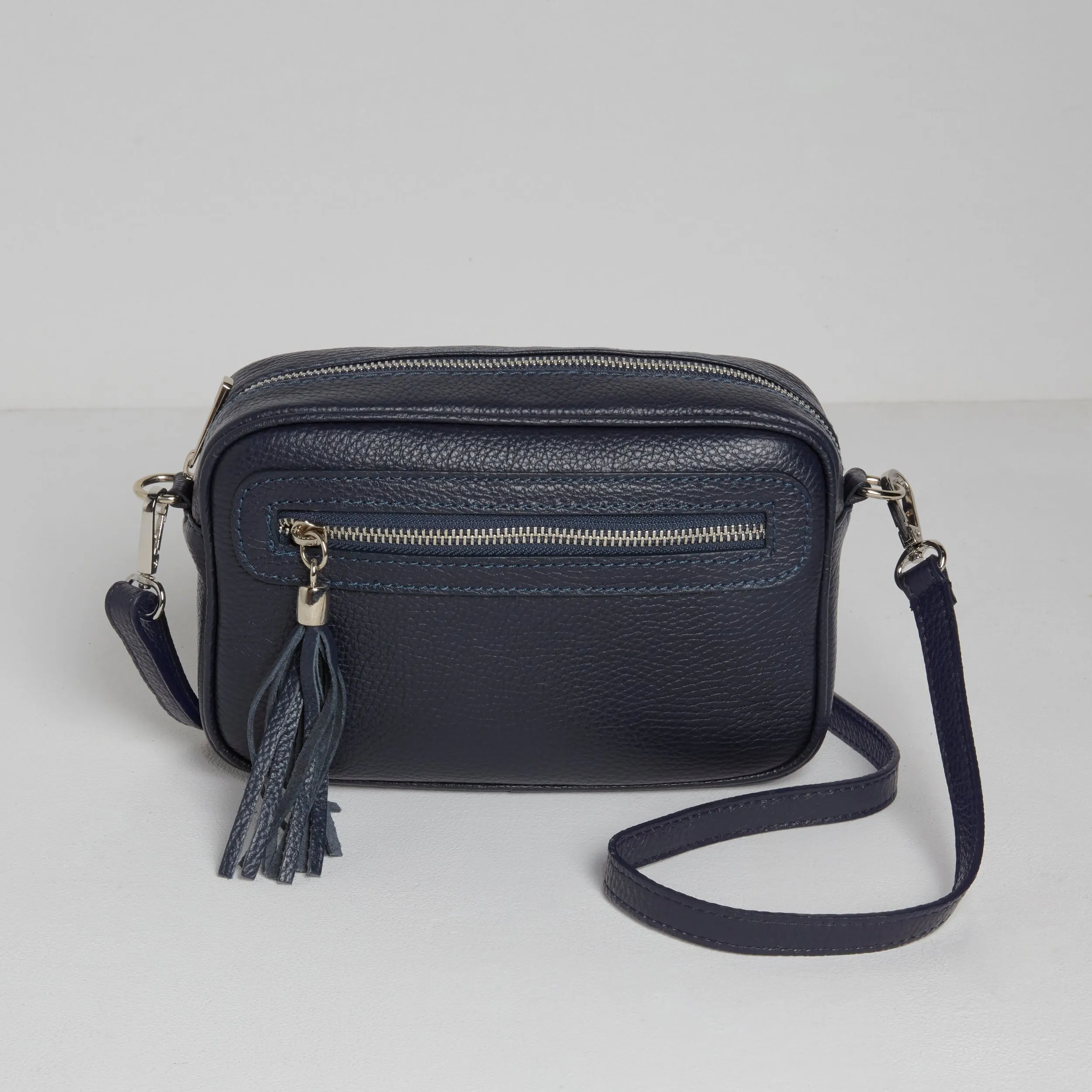 Florence Crossbody Bag in Navy with Nautical Strap