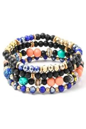 FMB041 Multi Beaded 4 Set Bracelet