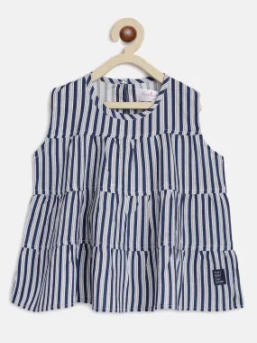 Girls Blue Stripe Dress