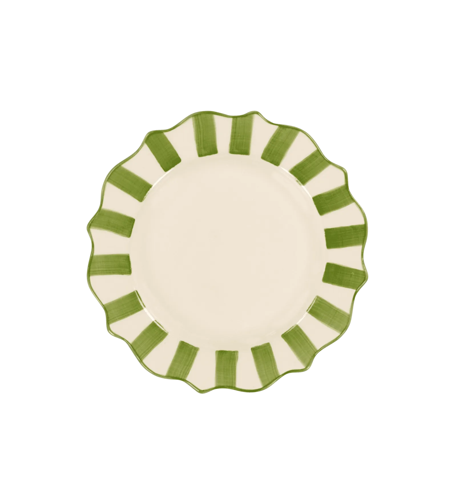 Green Scalloped Breakfast Plate