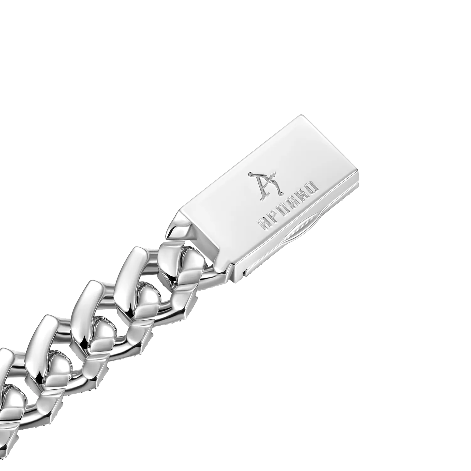 Halo Emerald Cut Moissanite Prong Cuban Link Bracelet