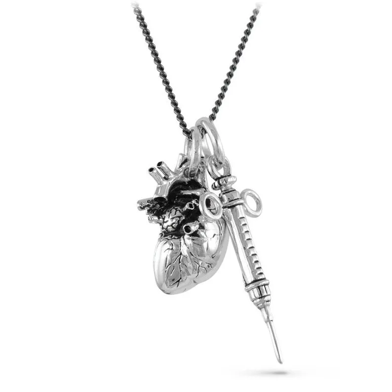 Heart & Syringe Necklace