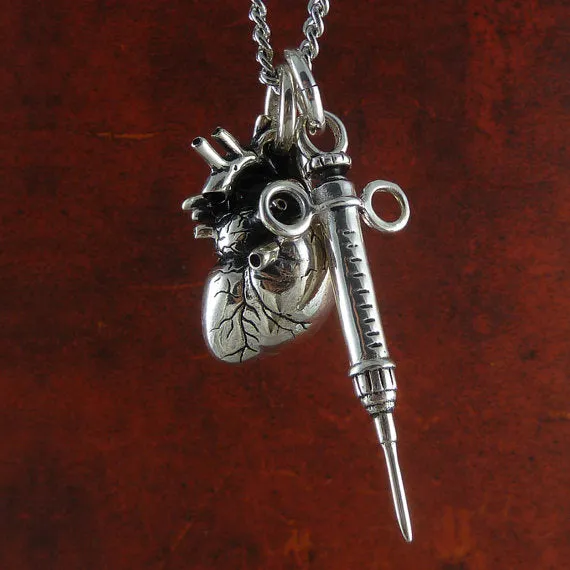 Heart & Syringe Necklace