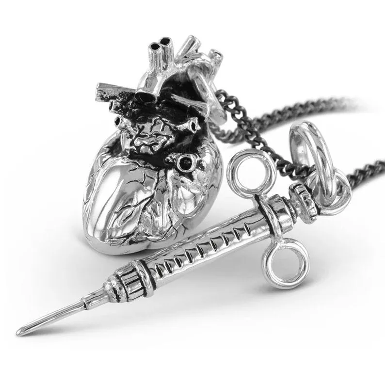 Heart & Syringe Necklace