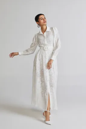 Hemant and Nandita - Ilara Long Shirt Dress - White