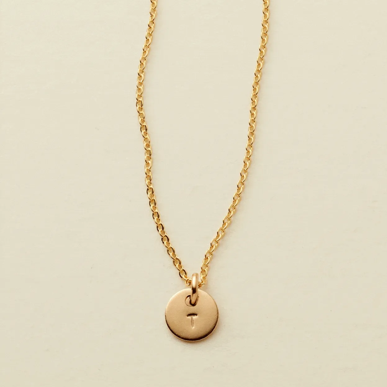 Initial Disc Necklace | 1/4 Disc