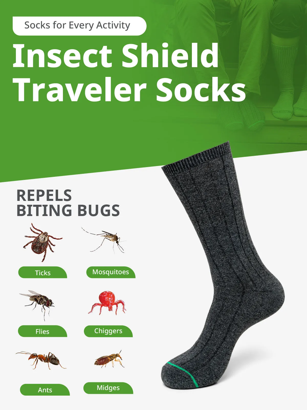 Insect Shield Traveler Socks (Two-Pair Pack)