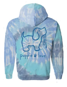 LAGOON TIE DYE PUP, ADULT HOODIE