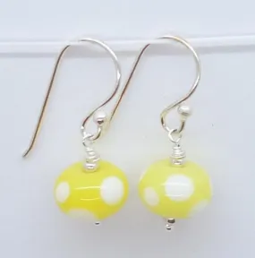 lemon dot mini bead earrings