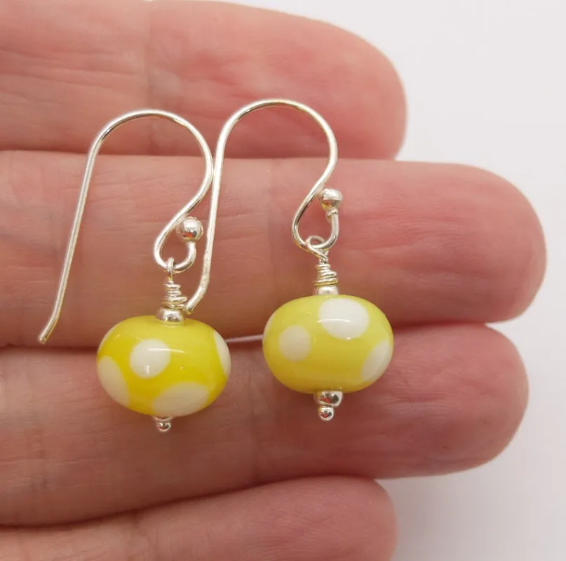 lemon dot mini bead earrings