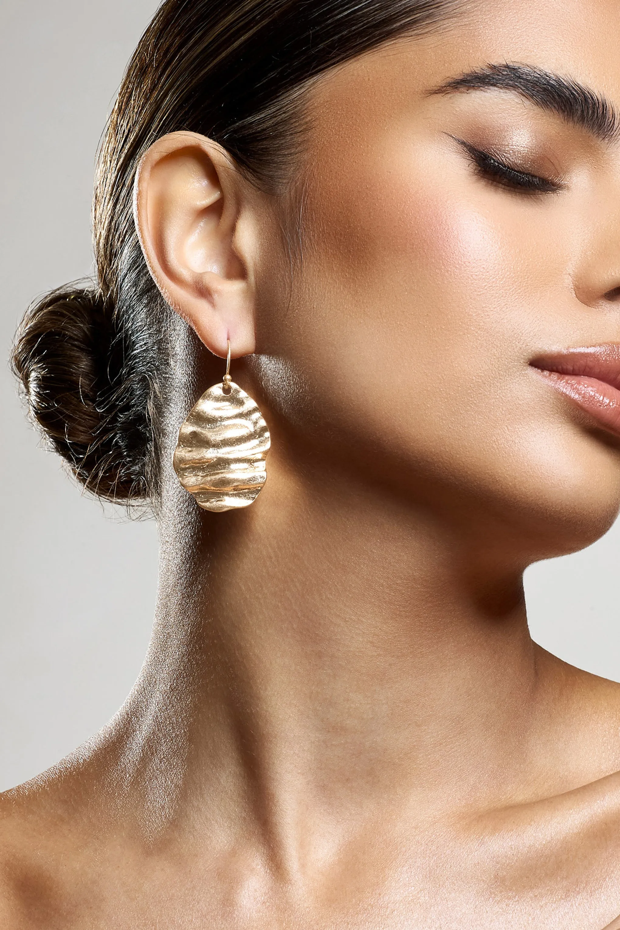 Maui | Gold Textured Abstract Dangle Earrings