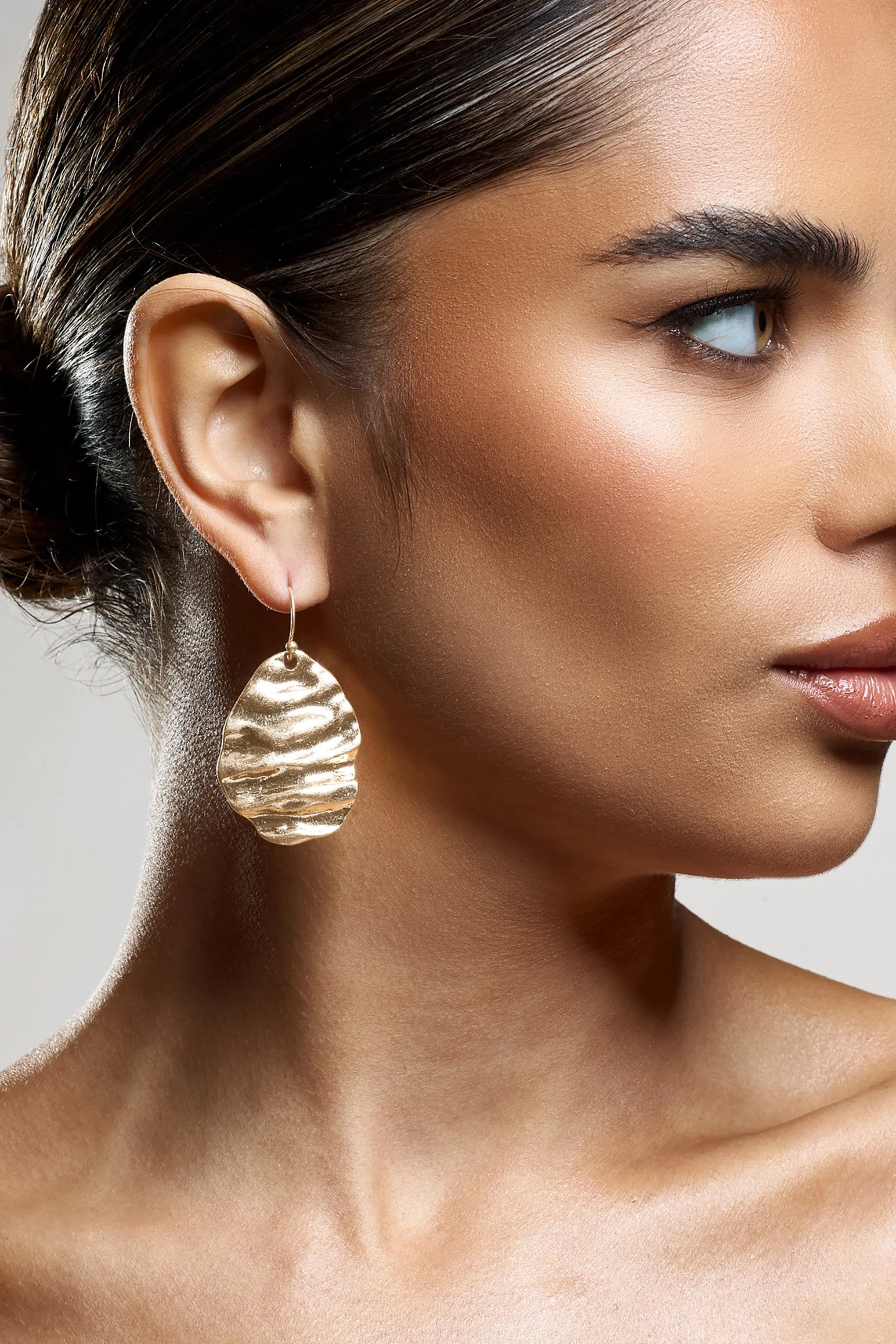 Maui | Gold Textured Abstract Dangle Earrings