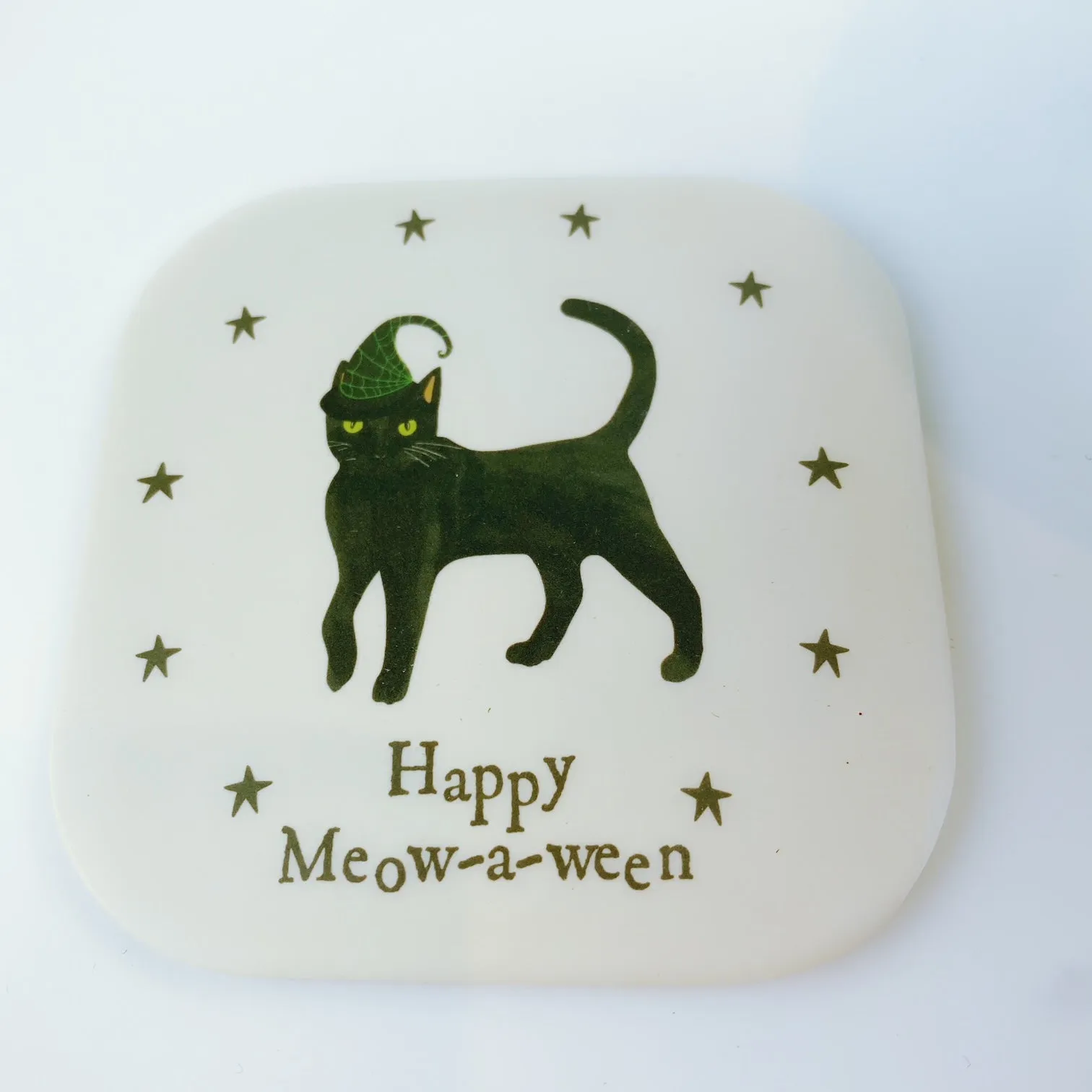 Milly Green British Design happy meow-a-ween Halloween Cat Coffee Mug Tea Cup and Coaster Set 20 oz