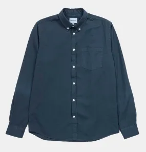 Norse Projects Anton Light Twill Shirt in Deep Marine