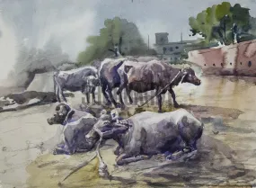 Painting of a village