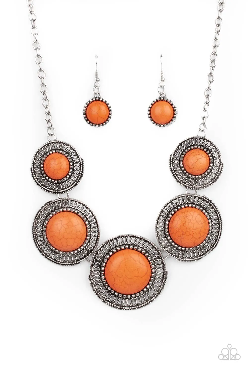 Paparazzi Necklace ~ She Went West - Orange Stone Necklace