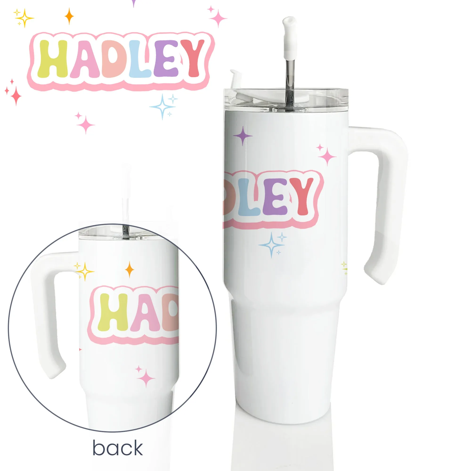 Personalized 30 oz BRIGHT RETRO GrippyTumbler