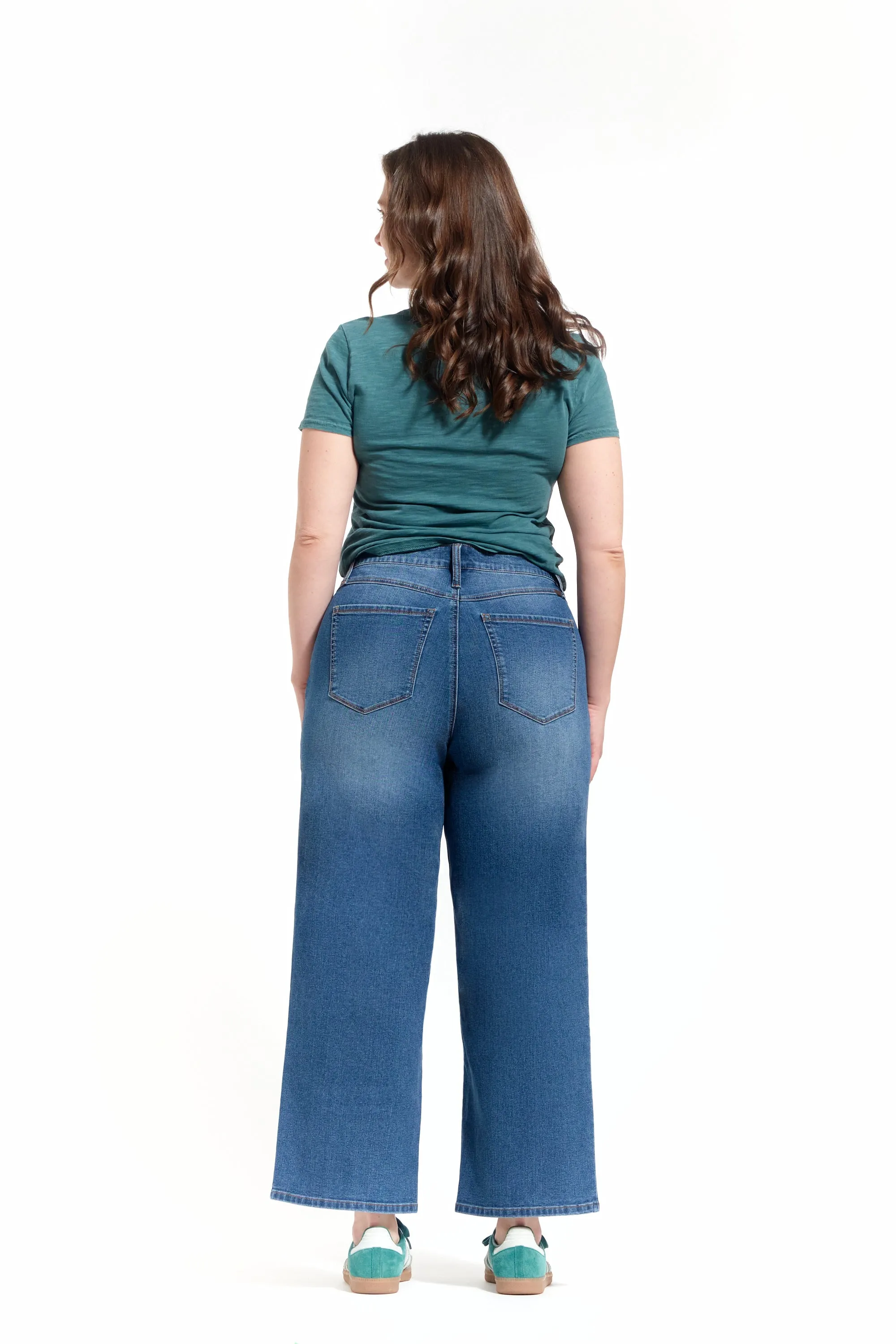 Plus Re:Denim Slim Wide Leg in Charlie