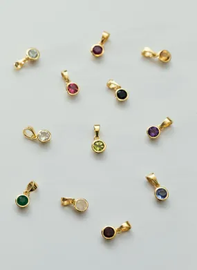 Polly birthstone charm 14k gold