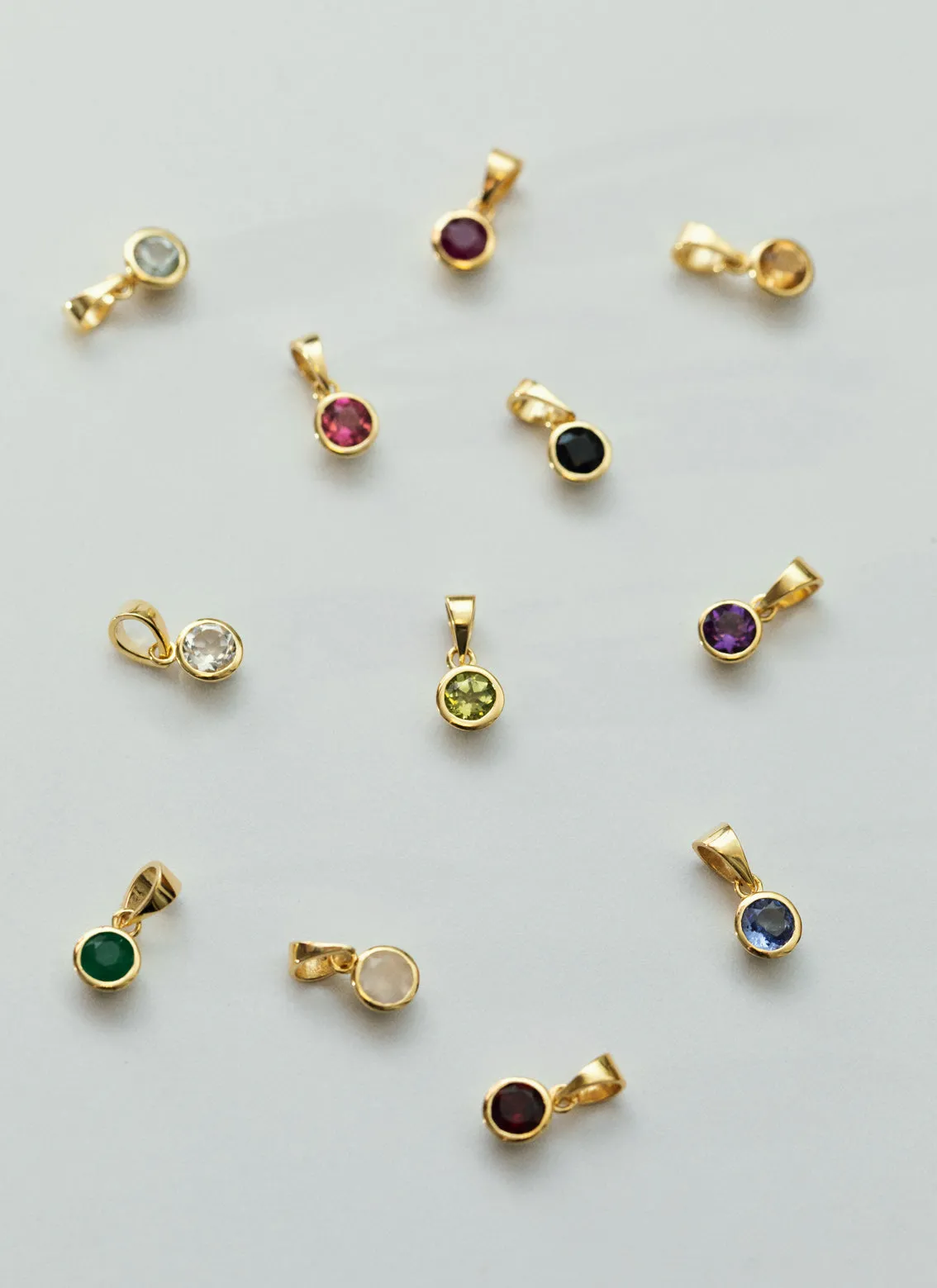 Polly birthstone charm 14k gold