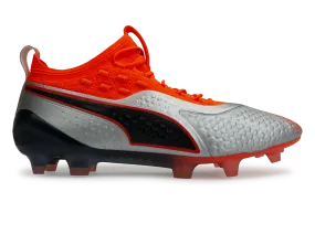 PUMA Men's One 1 Syn FG/AG Silver Orange/Black