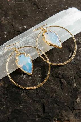 Purity Opalite Gold Hoop Earrings