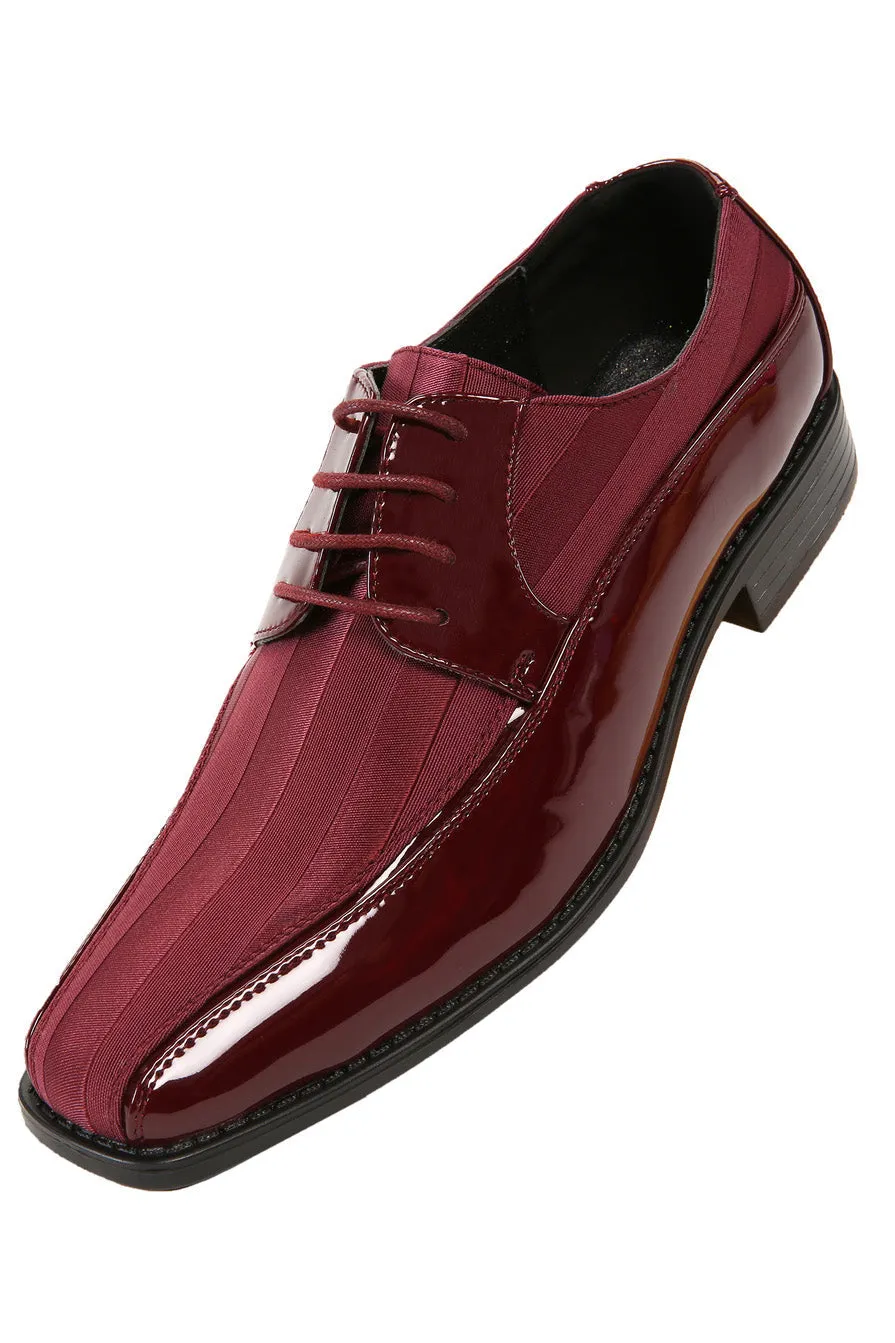 "179" Burgundy Striped Tuxedo Shoes