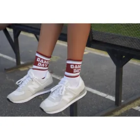 "Game Day" Stripe Cotton Knit Crew Socks