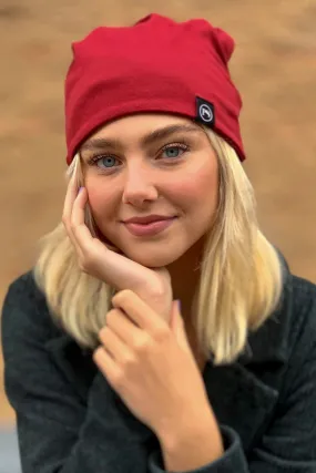 Red Peek-A-Boo Beanie