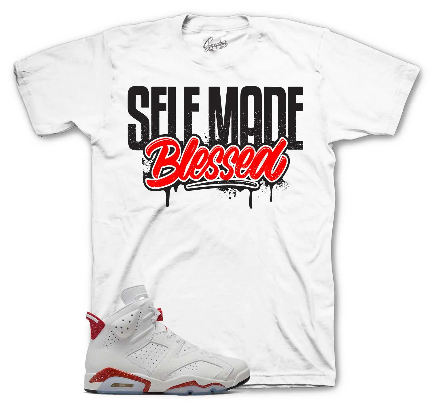 Retro 6 Red Cement Self Made Shirt