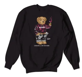 Retro 8 Burgundy Sweater - Cheers Bear - Black