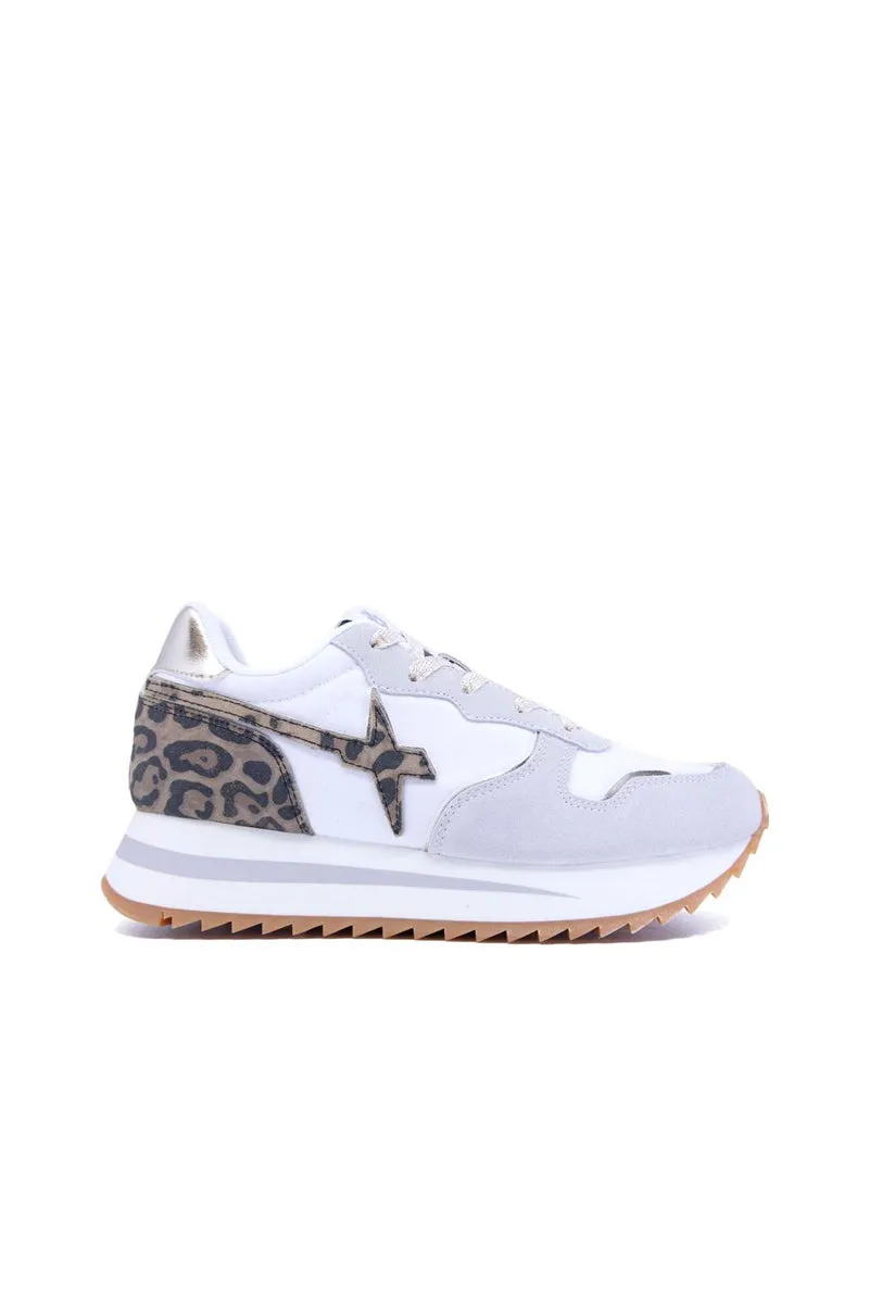 Rhea W Suede/Nylon/Animalier White-Brown